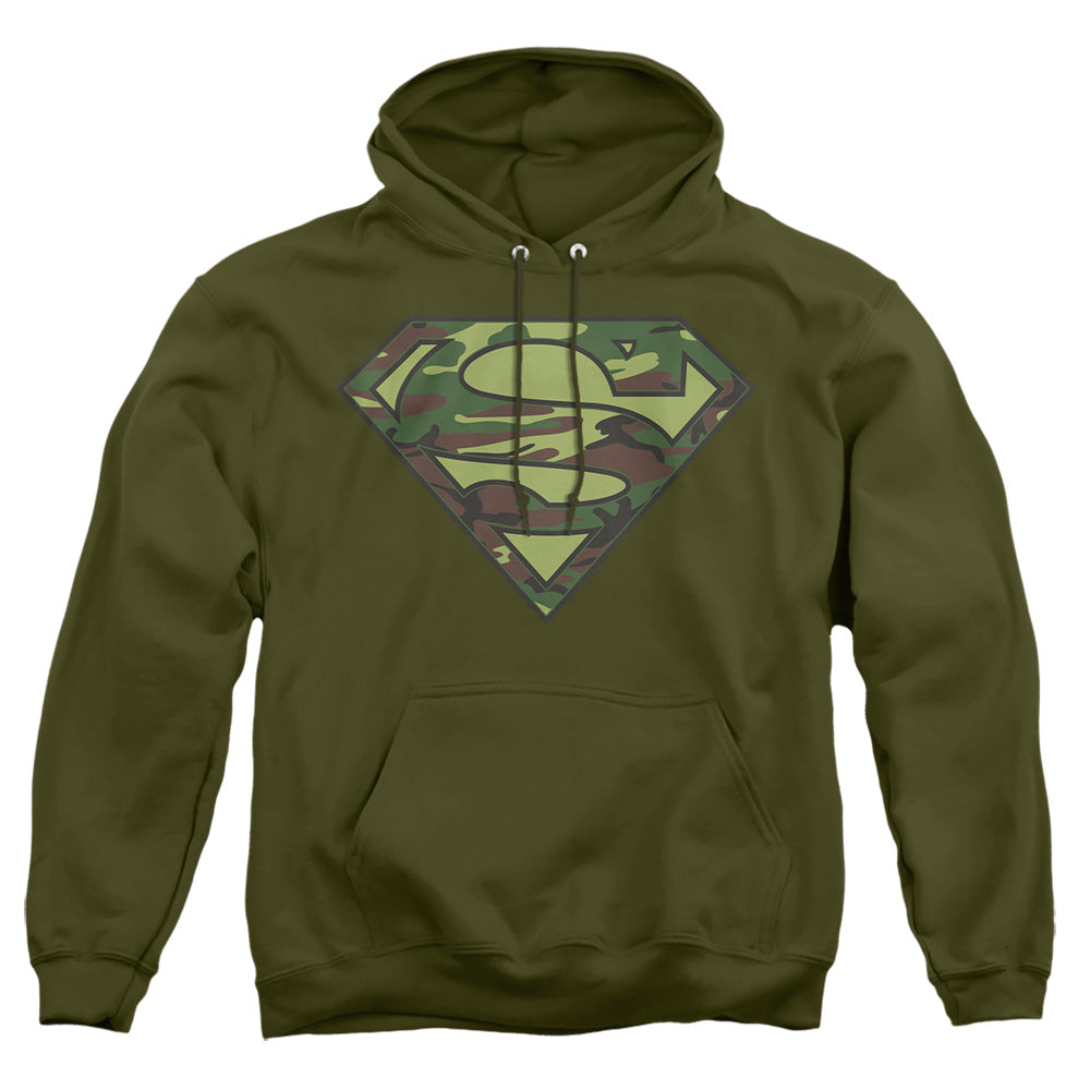Superman Camo Logo Military Green Pullover Hoodie