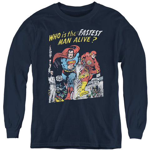 Justice League Fastest Man Youth Long Sleeve T-Shirt
