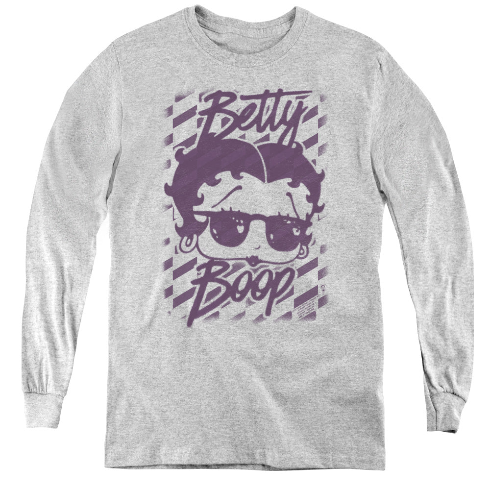 Betty Boop Summer Shades Athletic Heather Youth Long Sleeve T-Shirt