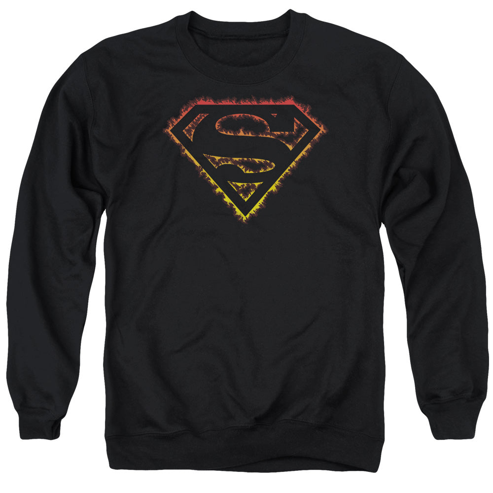 Superman Flame Outlined Logo Crewneck Sweatshirt