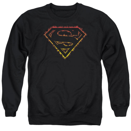 Superman Flame Outlined Logo Crewneck Sweatshirt