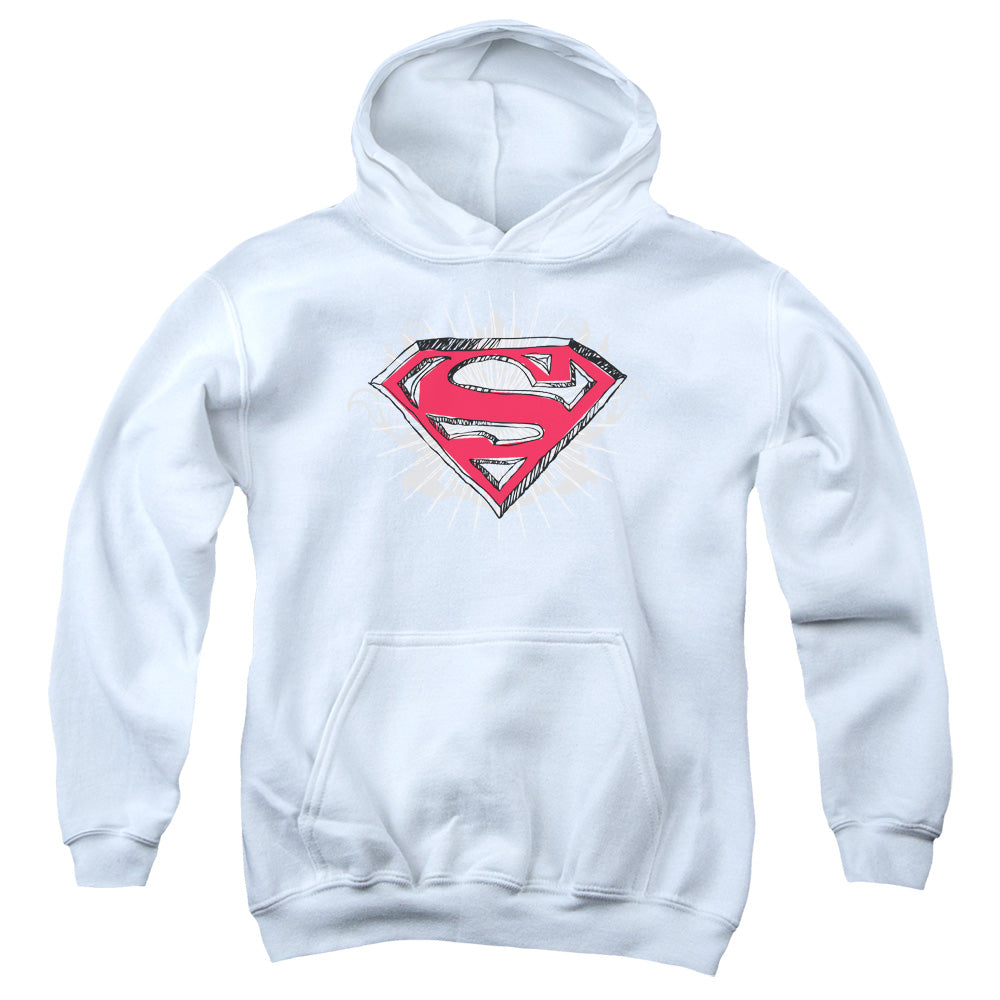 Superman Hastily Drawn Shield Youth Hoodie