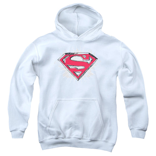 Superman Hastily Drawn Shield Youth Hoodie
