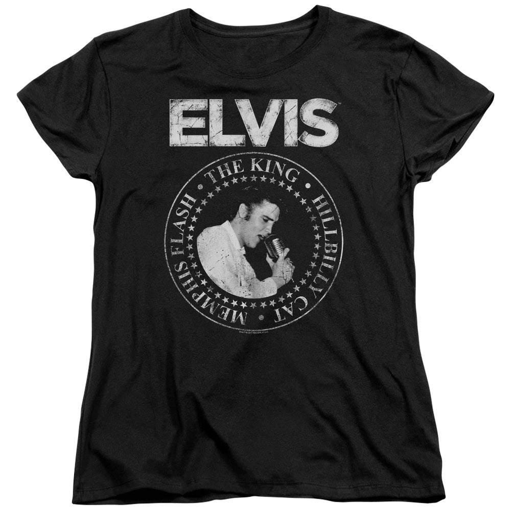 Elvis Presley Rock King Womens T-Shirt