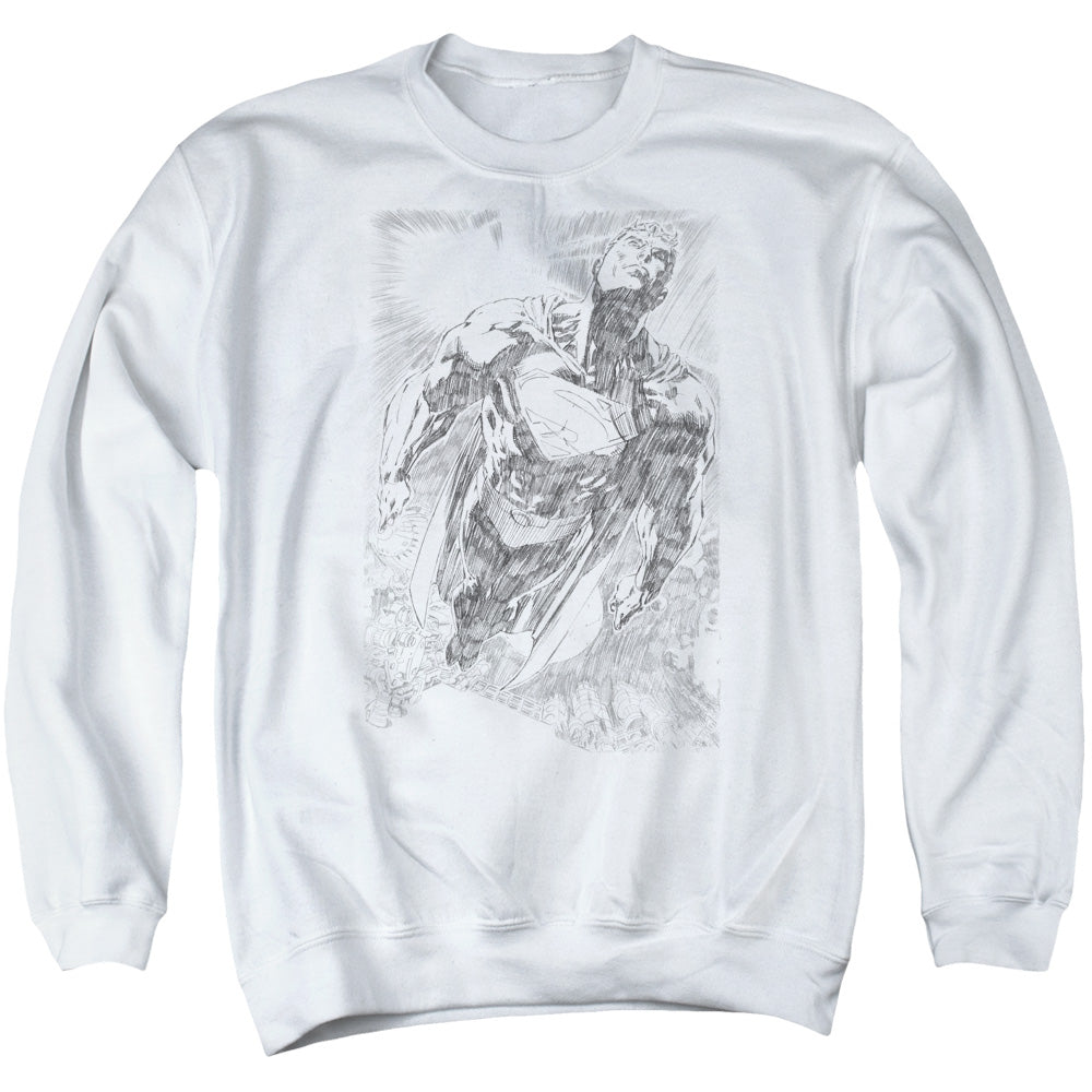 Superman Exploding Space Sketch Crewneck Sweatshirt