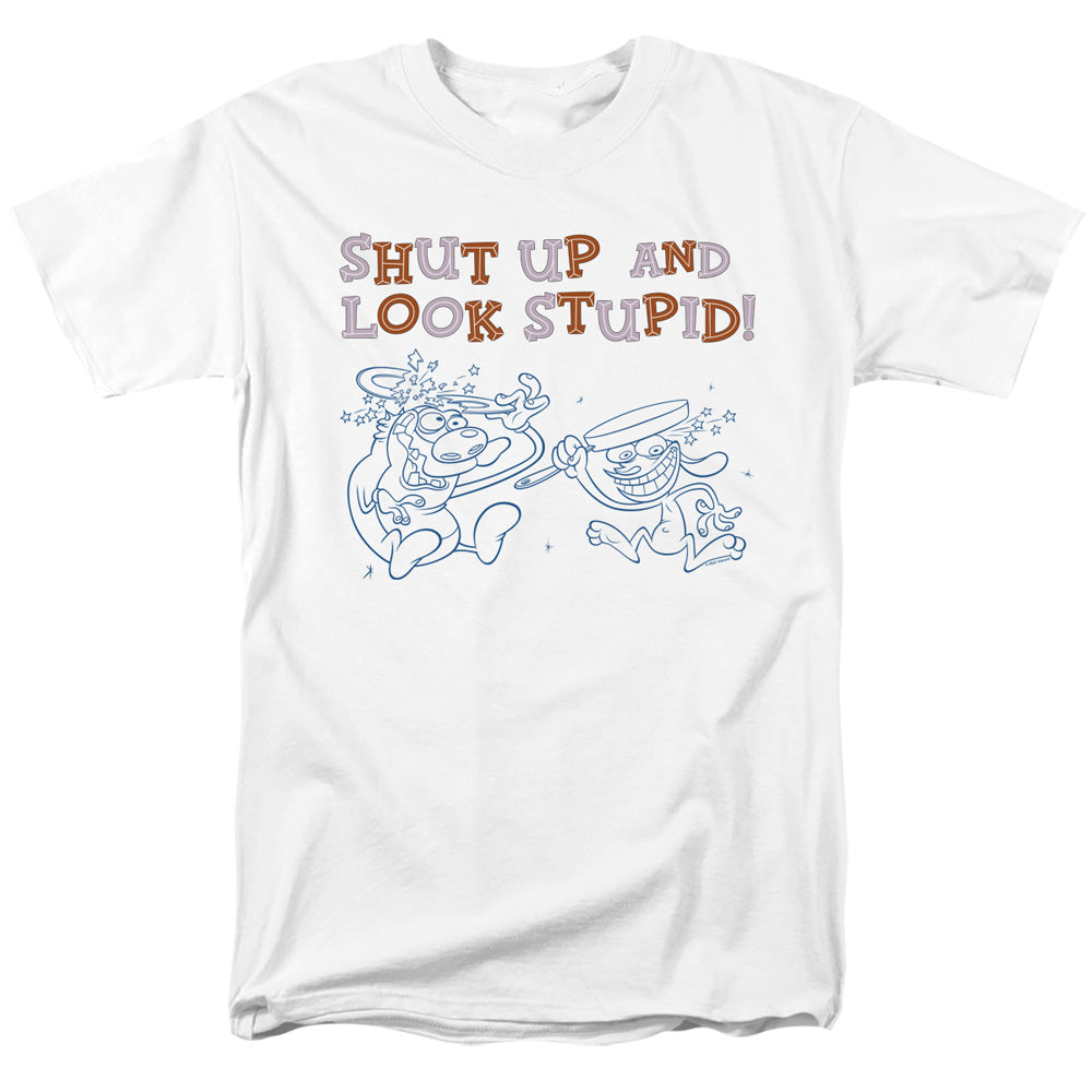 Ren and Stimpy Shut Up and Look Stupid! T-Shirt