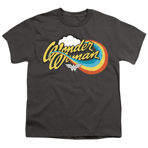 Wonder Woman Rainbow Script on Charcoal Youth/Toddler T-Shirt