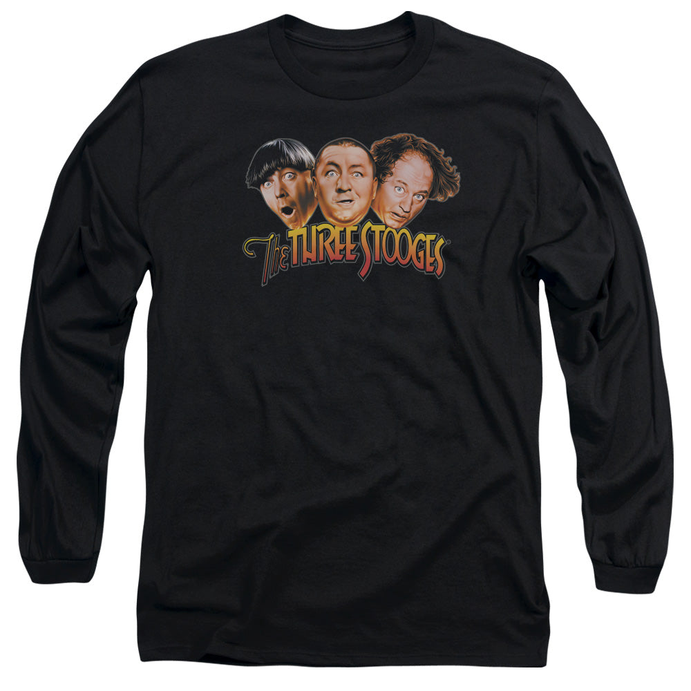 The Three Stooges Three Head Logo Long Sleeve T-Shirt