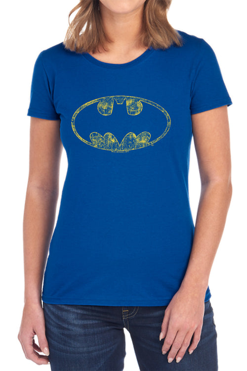 Batman Tattered Logo Womens T-Shirt