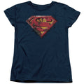 Superman Rusted Shield Womens T-Shirt