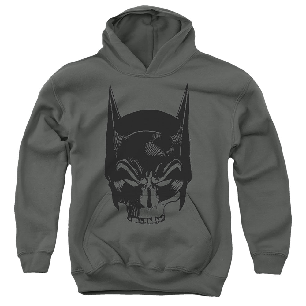 The Batman Skull on Gray Youth Hoodie