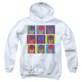 Batman Pop Art Grid on White Youth Hoodie