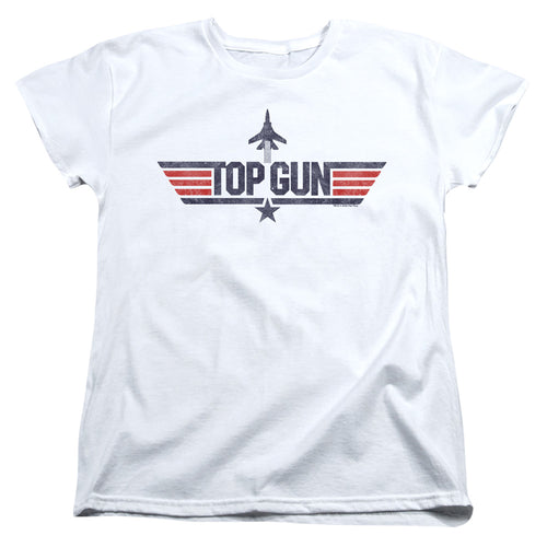 Top Gun Logo White Womens T-Shirt