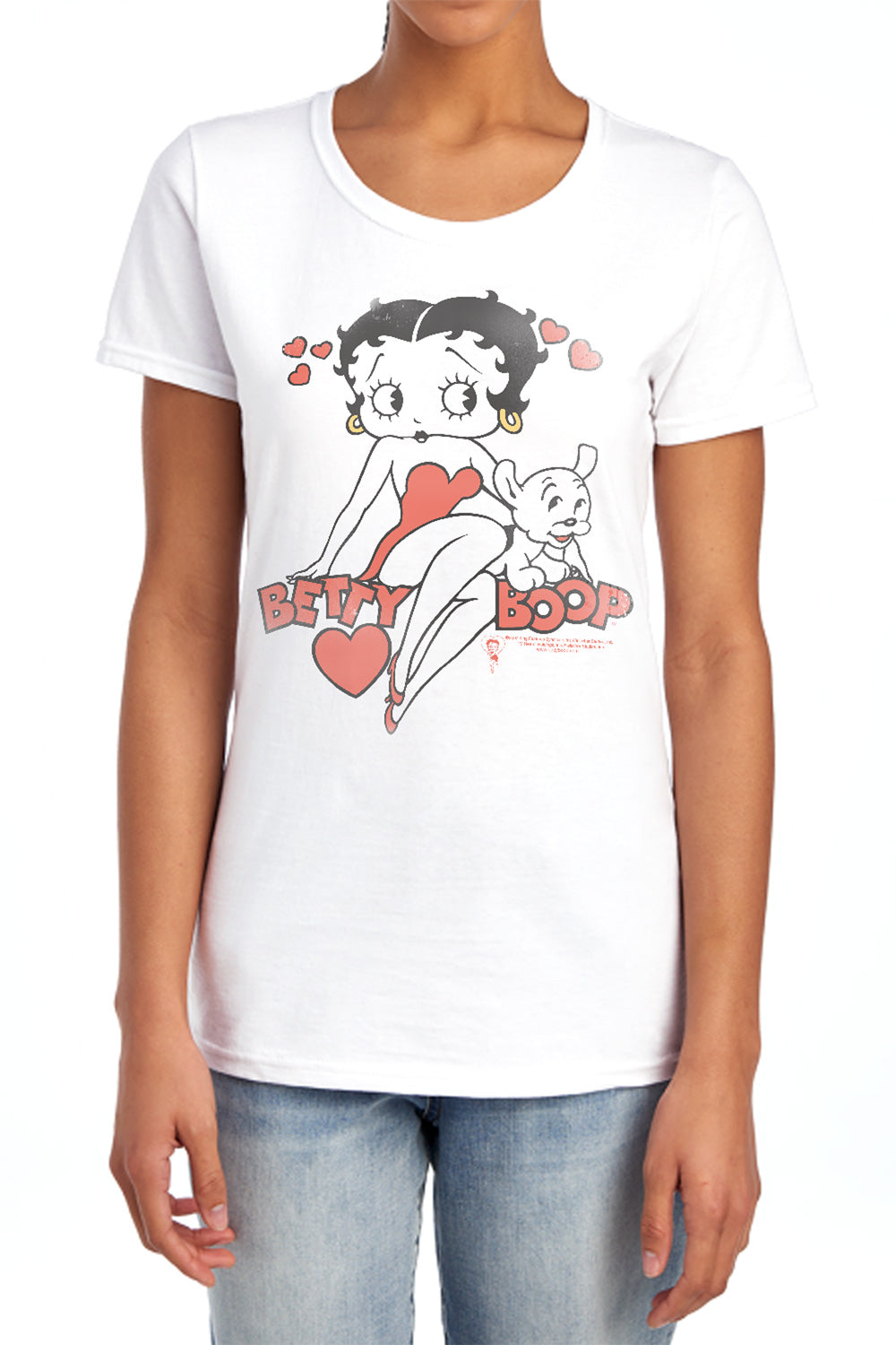 Betty Boop Classic with Pup Womens T-Shirt