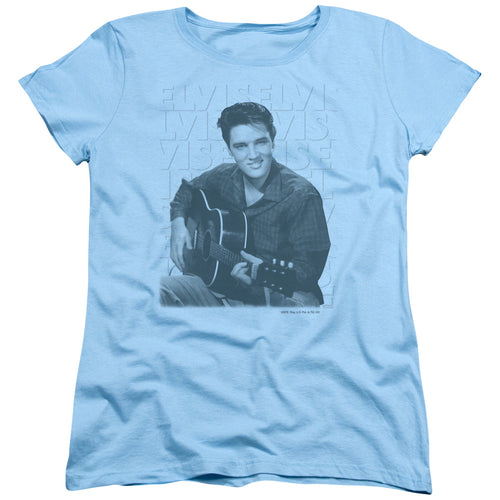 Elvis Presley Repeat Womens T-Shirt