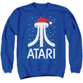 Atari Santa Hat Royal Blue Crewneck Sweatshirt