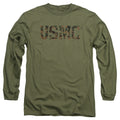 U.S. Marine Corps Camo Fill Military Green Long Sleeve T-Shirt