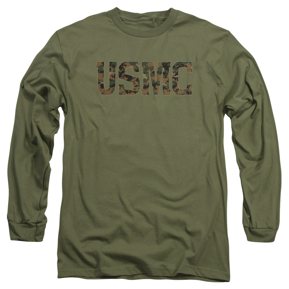 U.S. Marine Corps Camo Fill Military Green Long Sleeve T-Shirt