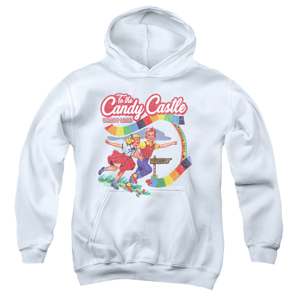 Candy Land To the Candy Castle White Youth Hoodie