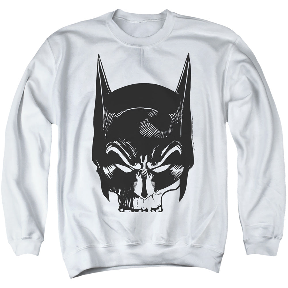 The Batman Skull on White Crewneck Sweatshirt
