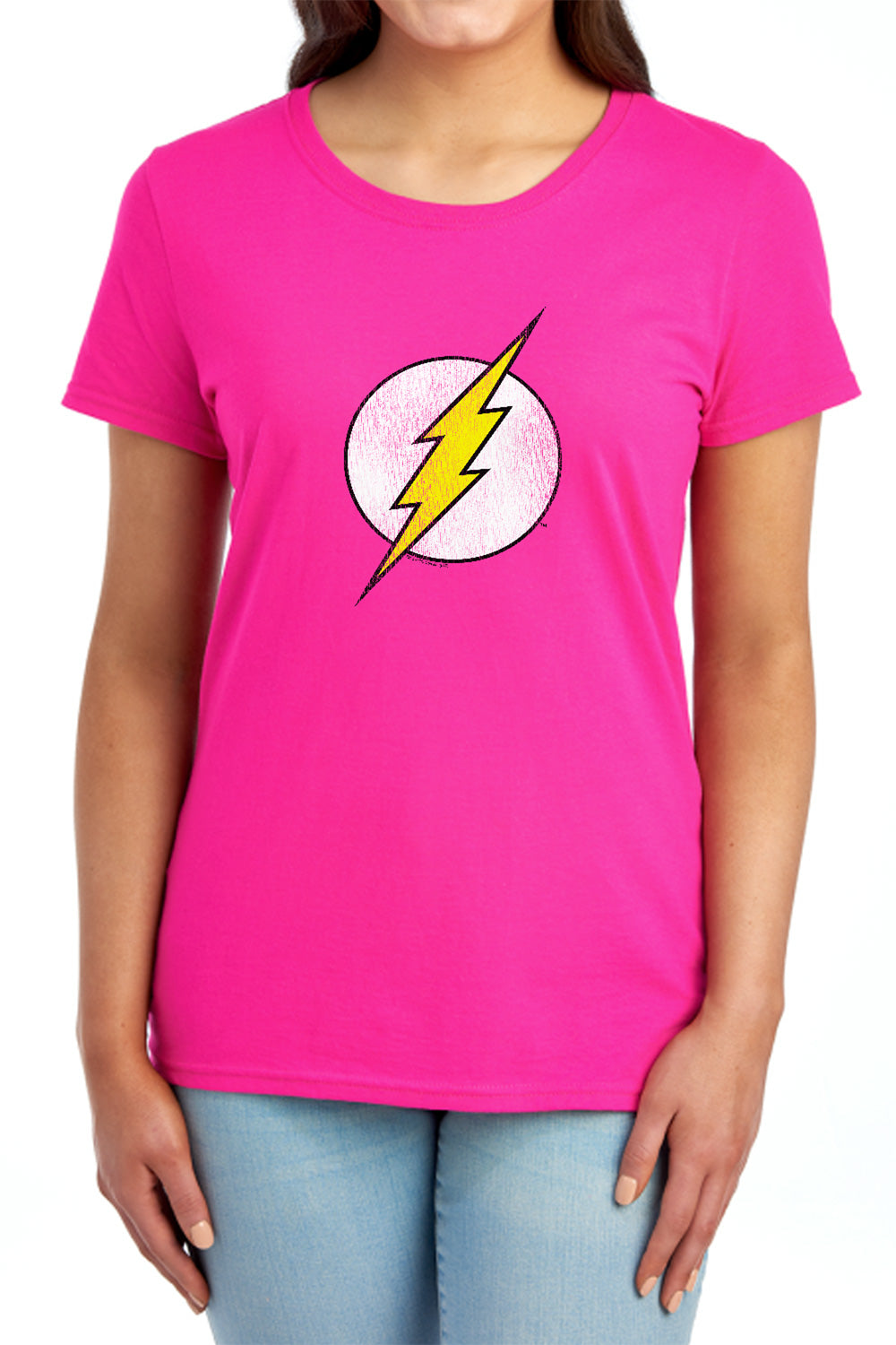 The Flash Flash Logo Distressed Womens T-Shirt