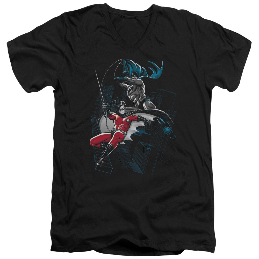 Batman Black And White V-Neck T-Shirt