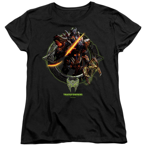 Transformers Scourge Circle Frame Womens T-Shirt