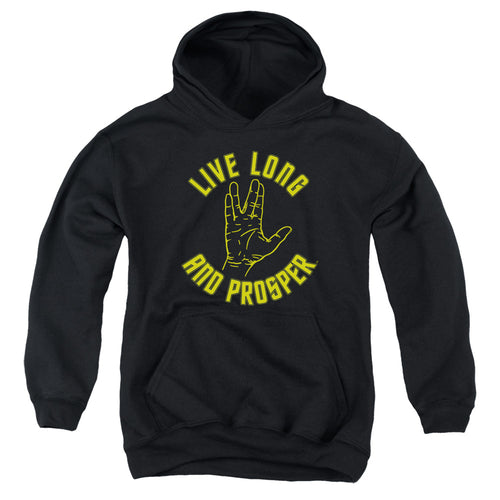 Star Trek Live Long and Prosper Hand Black Youth Hoodie