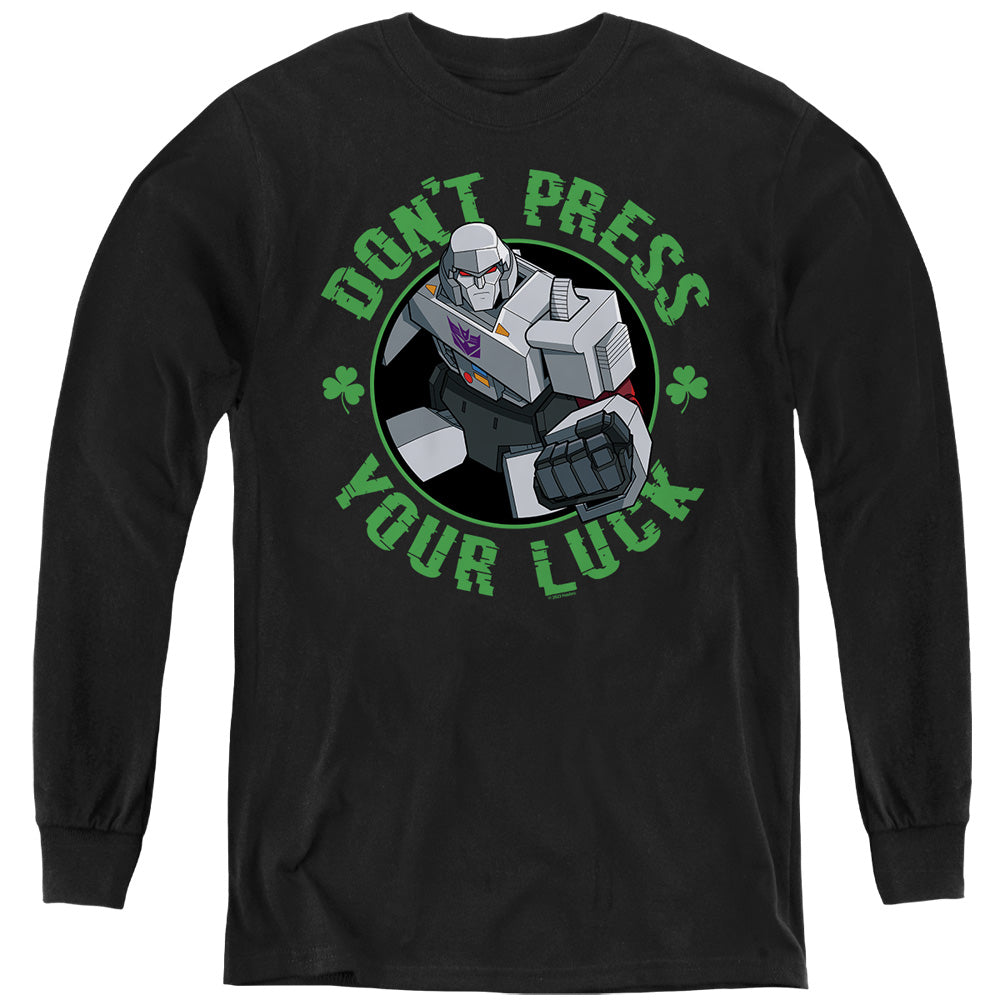 Transformers ST. Patrick's Day Megatron Don't Press Your Luck Youth Long Sleeve T-Shirt