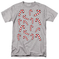 Christmas Candy Cane Crew Athletic Heather T-Shirt