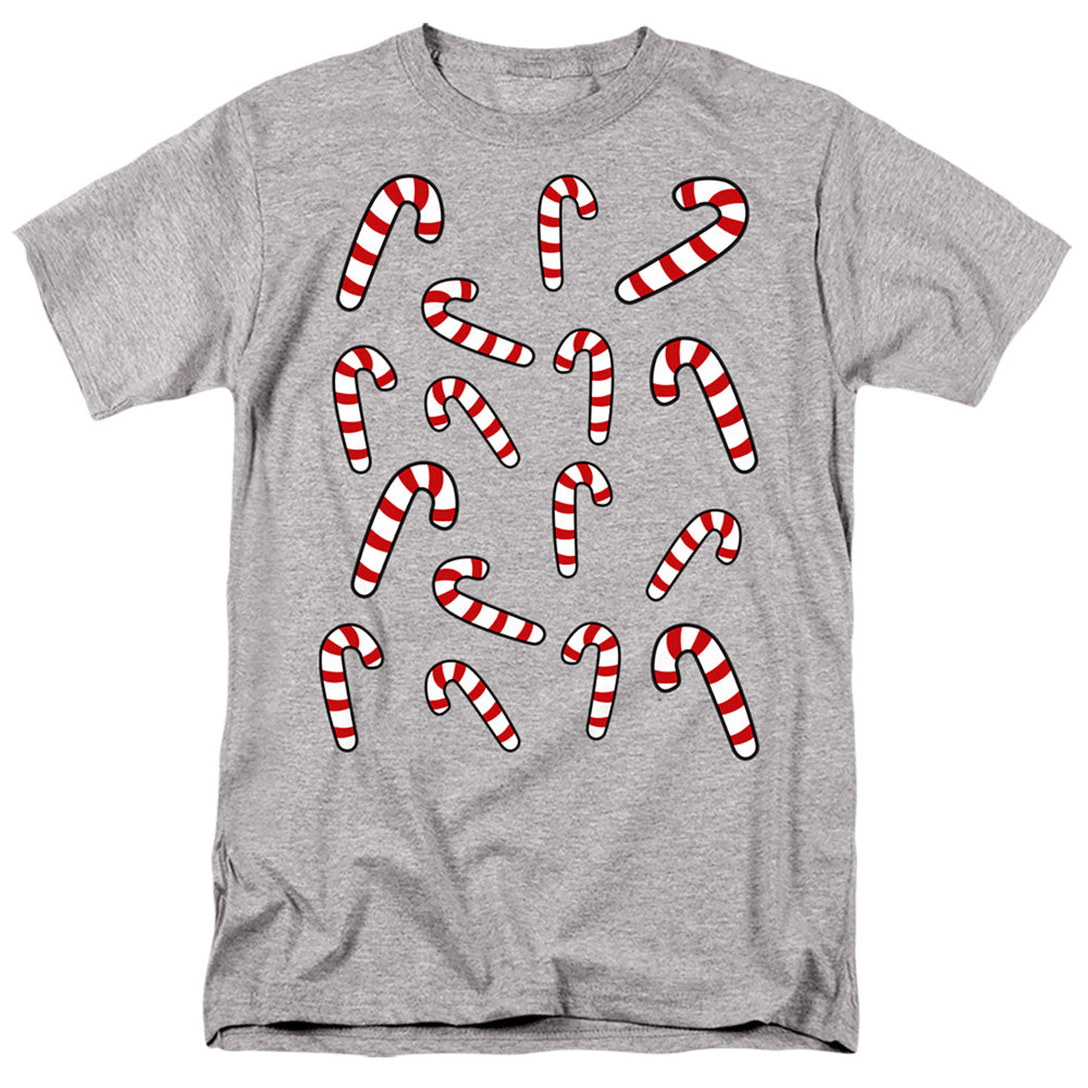 Christmas Candy Cane Crew Athletic Heather T-Shirt
