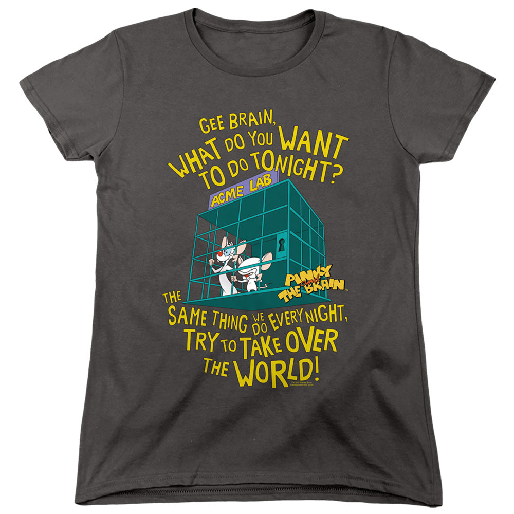 Pinky and the Brain Take Over the World Womens T-Shirt