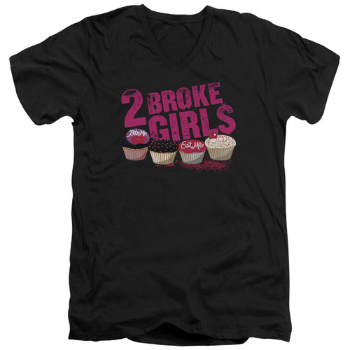 2 Broke Girls Cupcakes V-Neck T-Shirt