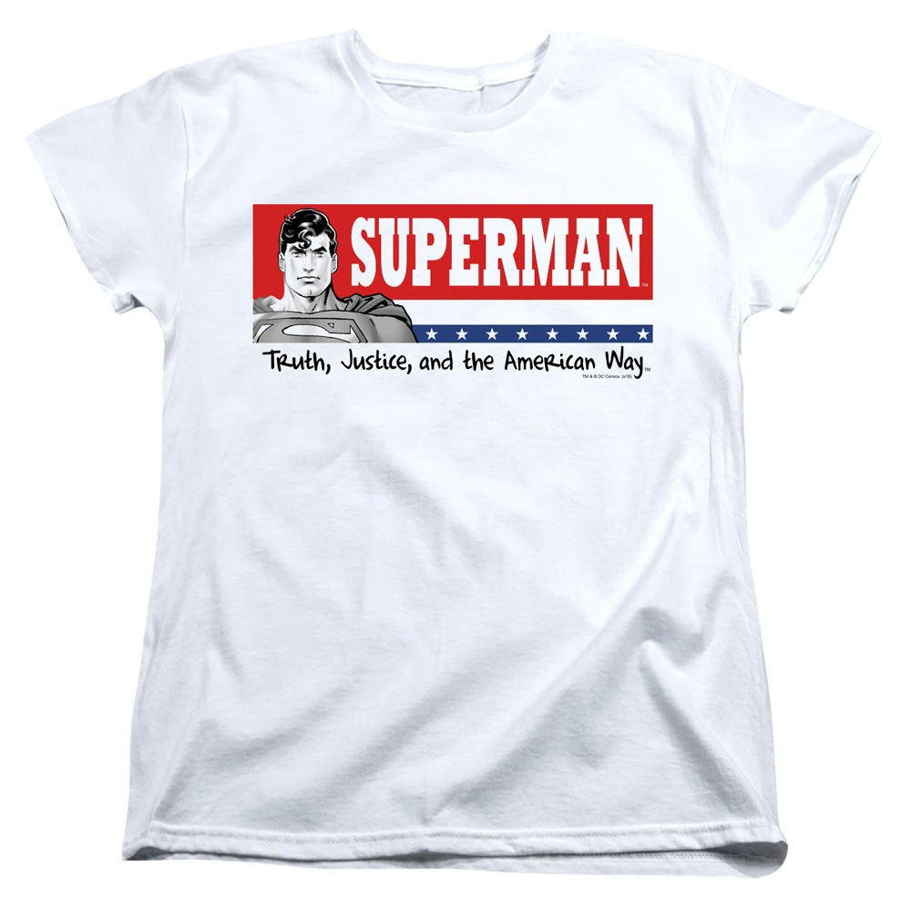 Superman for President White Womens T-Shirt