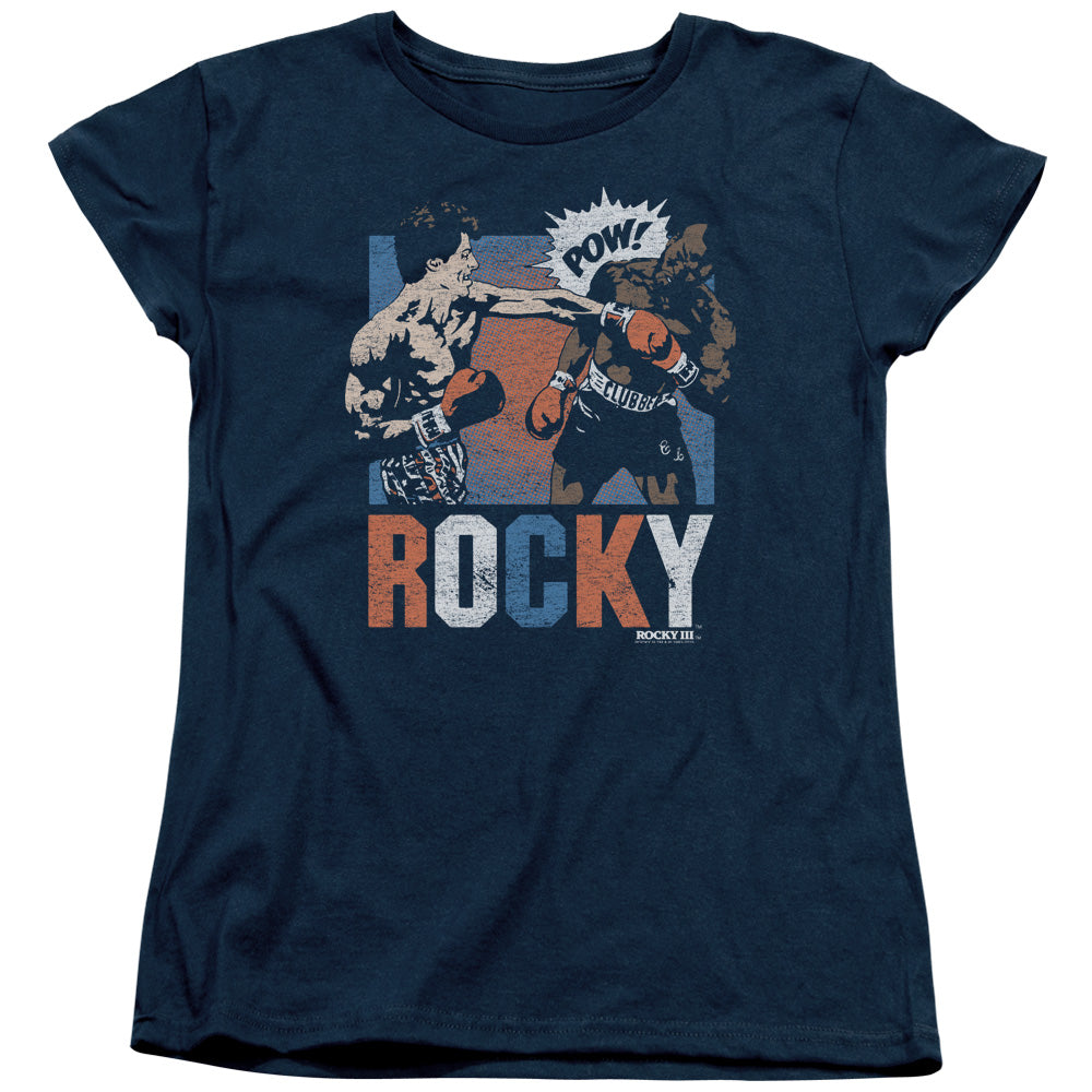 Rocky Pow Navy Womens T-Shirt