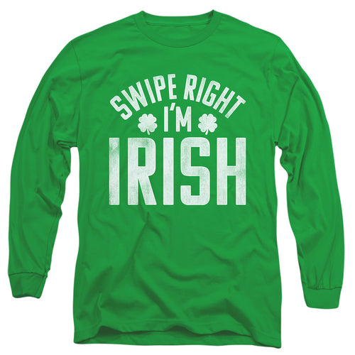 St Patrick's Day Swipe Right I'm Irish Long Sleeve T-Shirt