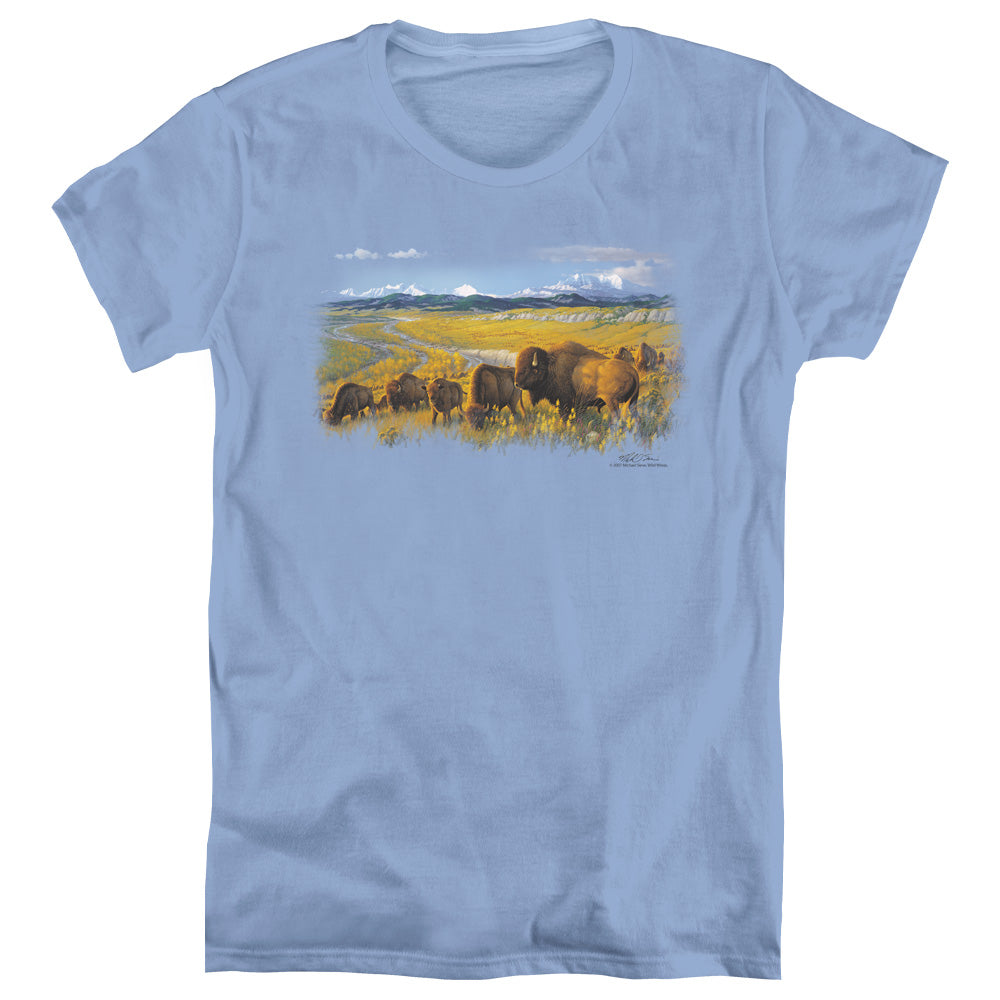 Wild Wings The Passing Herd Bison Womens T-Shirt