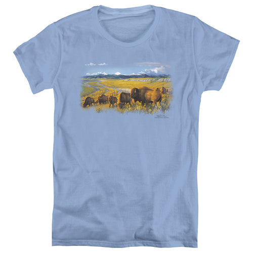 Wild Wings The Passing Herd Bison Womens T-Shirt