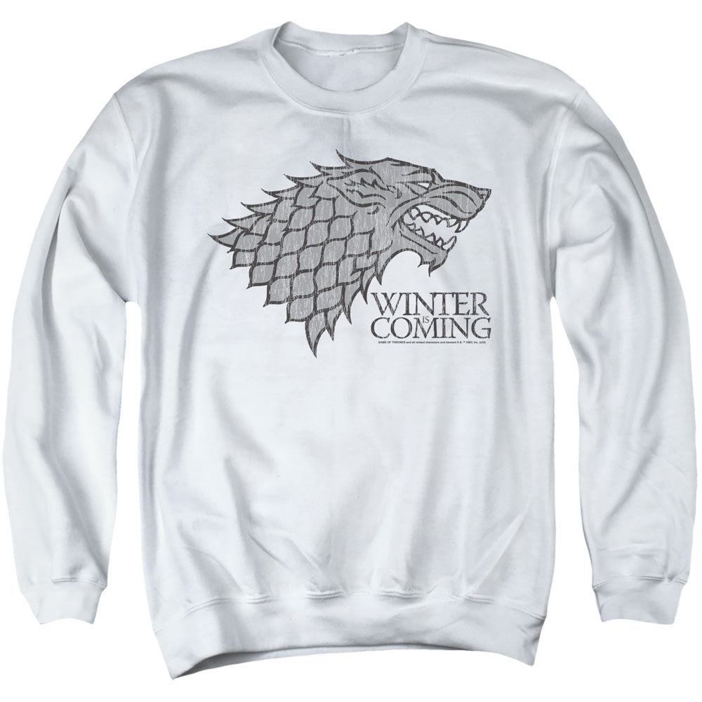 Game of Thrones Startk Winter Is Coming On White Crewneck Sweatshirt