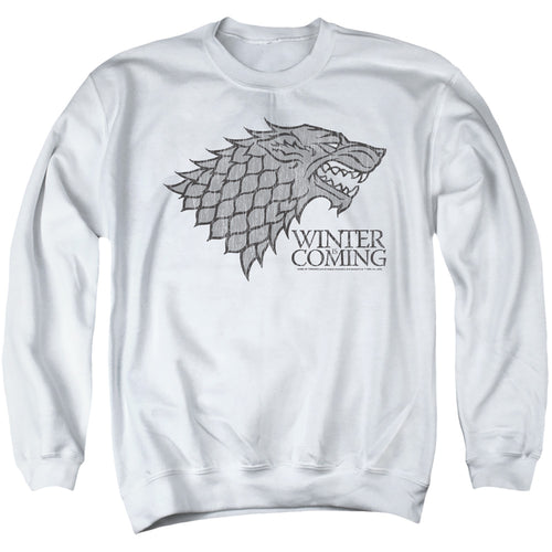 Game of Thrones Startk Winter Is Coming On White Crewneck Sweatshirt