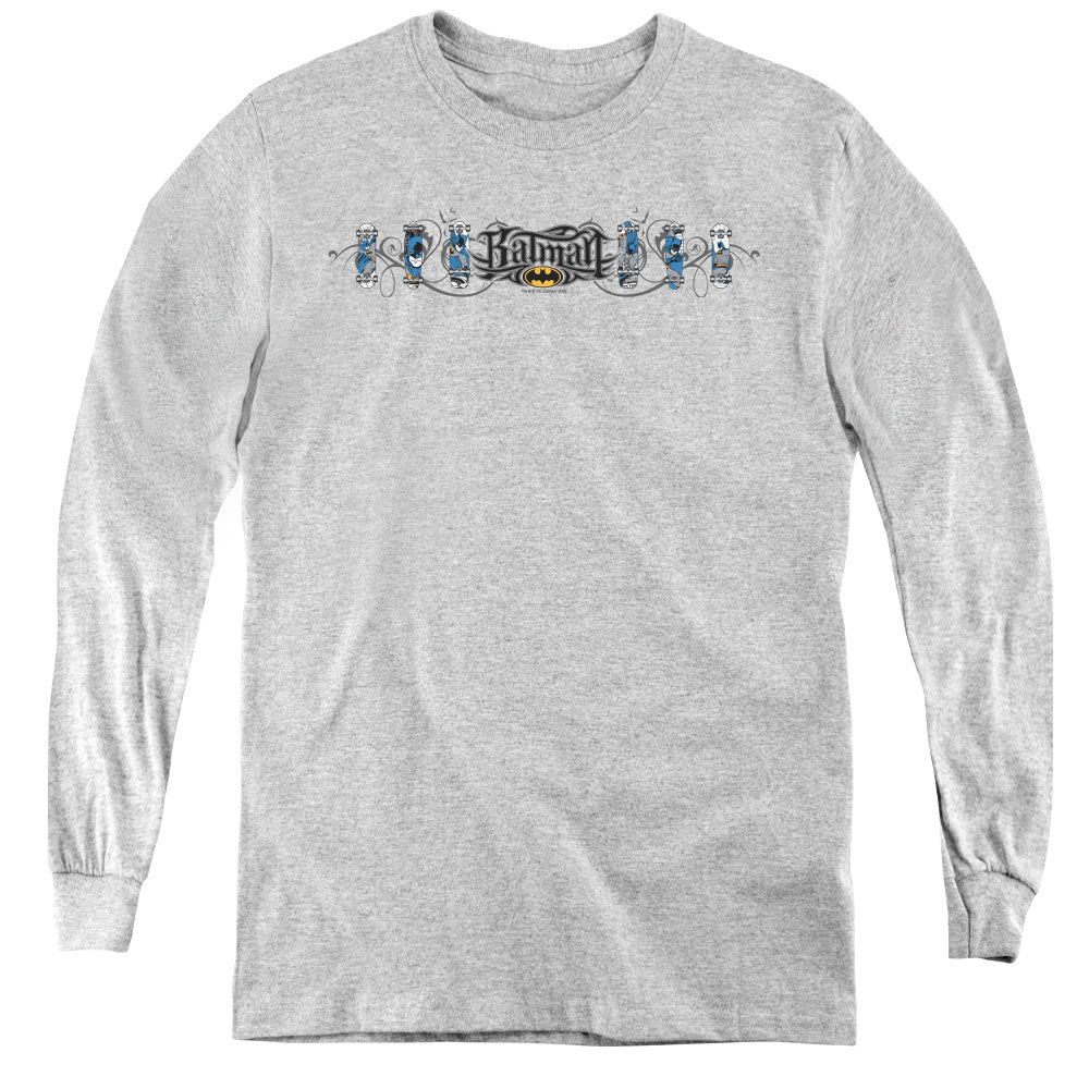Batman Skateboard Bats Youth Long Sleeve T-Shirt