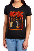 AC/DC Group Distressed Womens T-Shirt