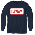NASA Rectangular Worm Logo Youth Long Sleeve T-Shirt