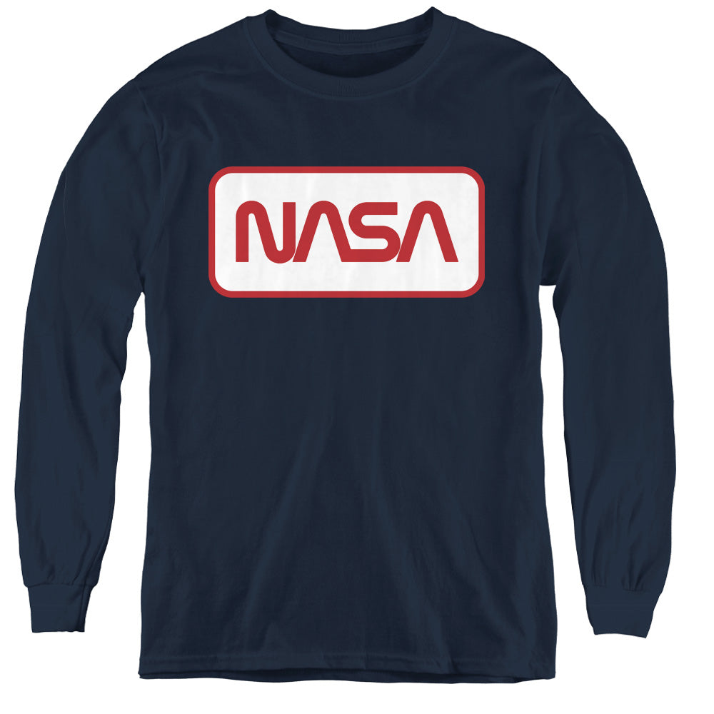 NASA Rectangular Worm Logo Youth Long Sleeve T-Shirt