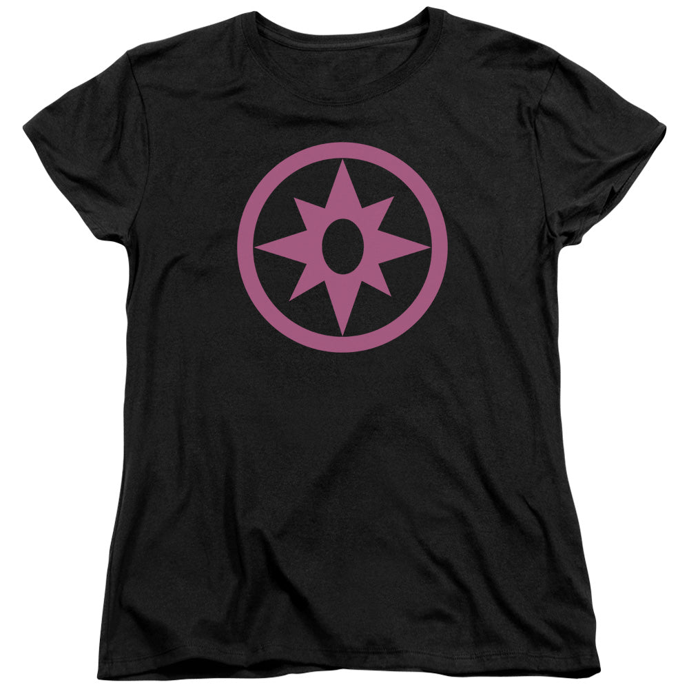 Green Lantern Pink Emblem Womens T-Shirt
