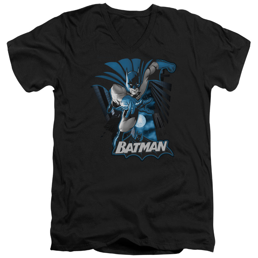 Justice League Batman Blue & Gray V-Neck T-Shirt