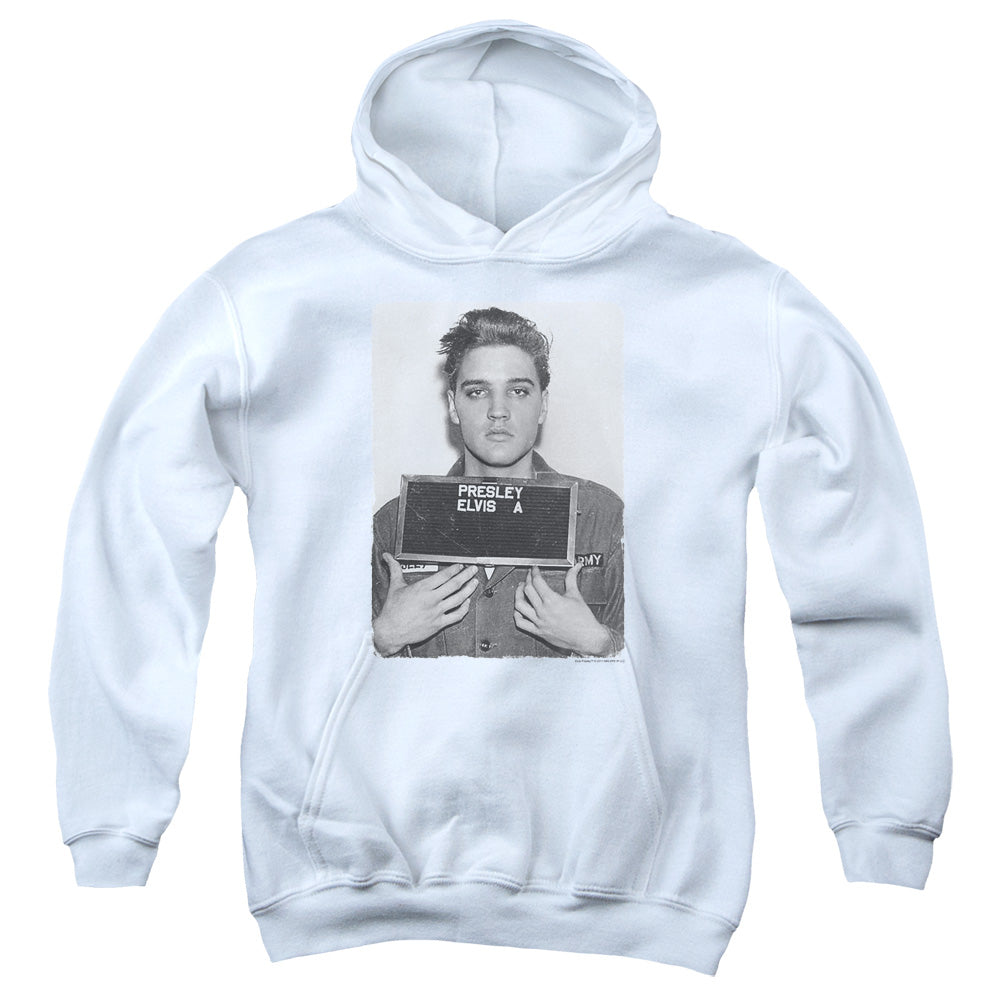 Elvis Presley Army Mug Shot Youth Hoodie