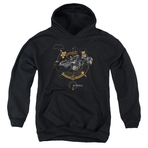 Justice League Batmobile Youth Hoodie