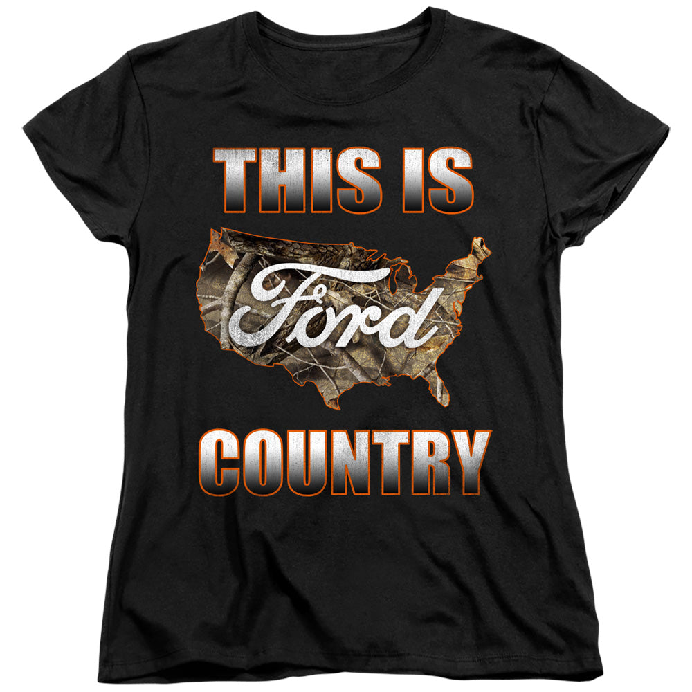 Ford Go Further Orange Camo Womens T-Shirt