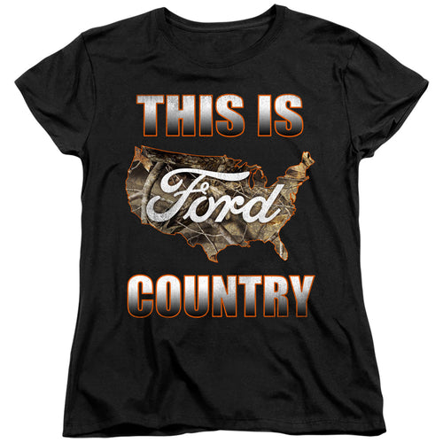 Ford Go Further Orange Camo Womens T-Shirt